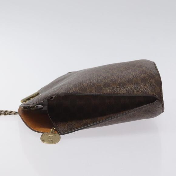 CELINE Macadam Canvas Shoulder Bag Pvc Leather Brown Gold - Picture 5 of 12